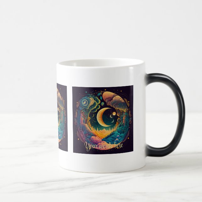Create Your Own Mystical Crescent Moons Forest Magic Mug (Right)