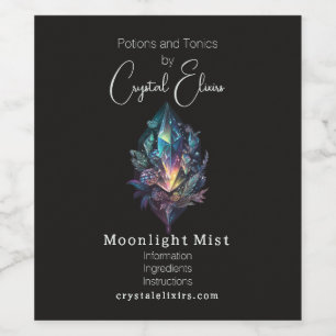 Create Your Own Mystical Crystals Apothecary Label
