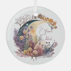 Create Your Own Mystical Floral Crescent Moon Glass Ornament