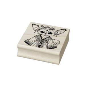 Create Your Own Mystical Fox Priestess Rubber Stamp