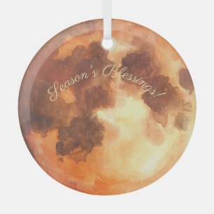 Create Your Own Mystical Orange Moon Glass Ornament