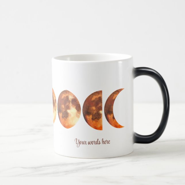 Create Your Own Mystical Orange Moon Phases Magic Mug (Right)