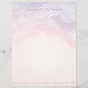 Create Your Own Mystical Pink Purple Clouds Letterhead