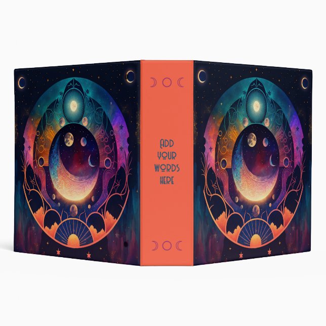 Create Your Own Mystical Rainbow Crescent Moon Binder (Background)