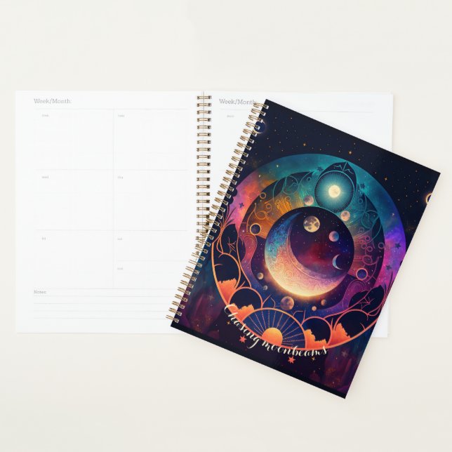 Create Your Own Mystical Rainbow Crescent Moon Planner (Display)