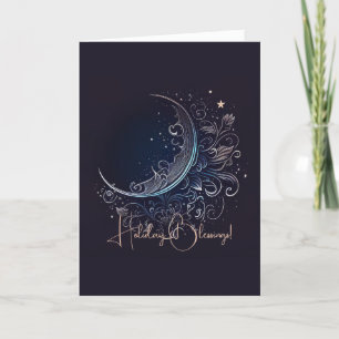Create Your Own Mystical Silver Moon Holiday Card