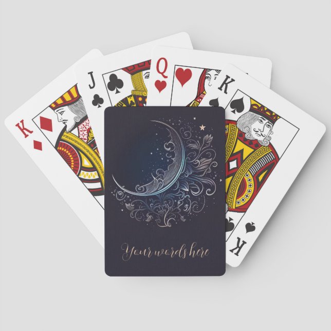 Create Your Own Mystical Silver Moon Playing Cards (Back)