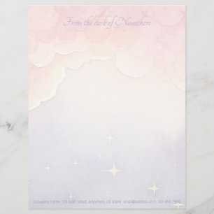 Create Your Own Mystical Starry Sunrise Clouds Letterhead