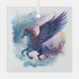 Create Your Own Mythical Pegasus Glass Ornament