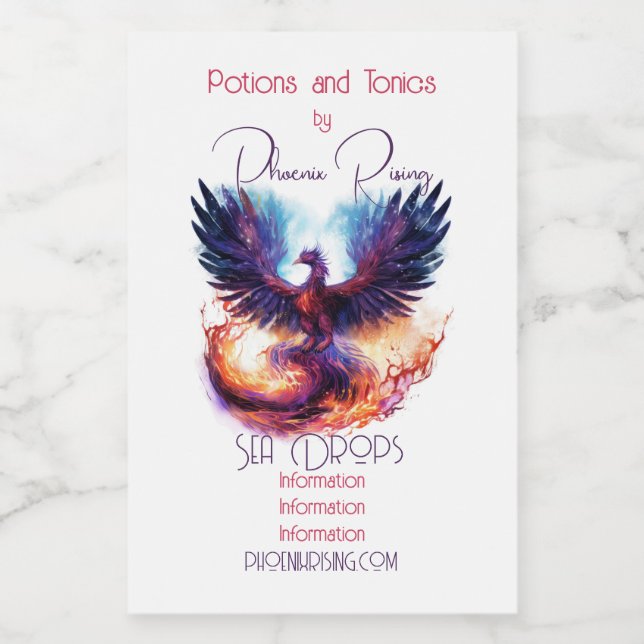 Create Your Own Mythical Phoenix Firebird Food Label (Single Label)