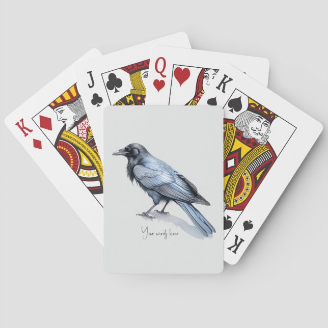 Create Your Own Mytsical Blue Raven Playing Cards (Back)