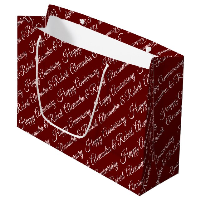 Create Your Own Name Anniversary  Large Gift Bag (Front Angled)