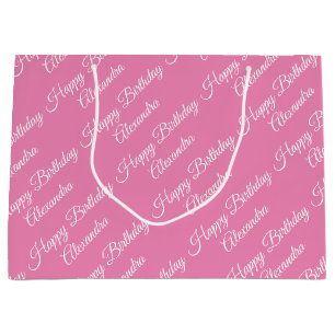 Create Your Own Name Birthday Girl Large Gift Bag