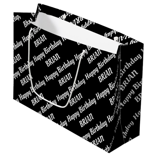 Create Your Own Name Birthday Large Gift Bag (Front Angled)