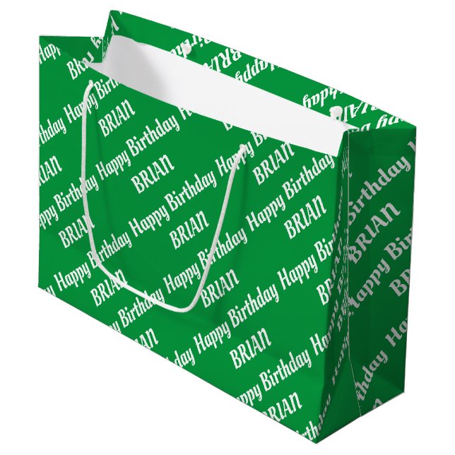 Create Your Own Name Birthday Large Gift Bag (Front Angled)