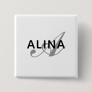 Create Your Own Name Monogram 2''Scratch Resistant 2 Inch Square Button