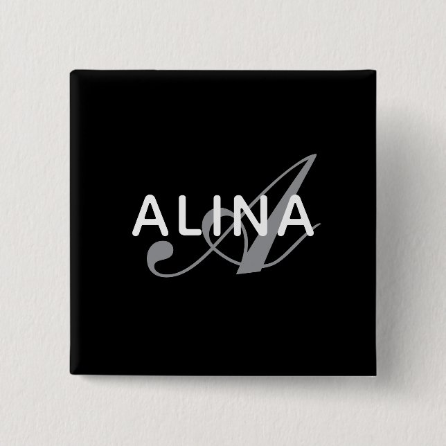 Create Your Own Name Monogram Design 2'' Square 2 Inch Square Button (Front)
