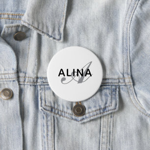 Create Your Own Name Monogram Design 3 Inch Round Button