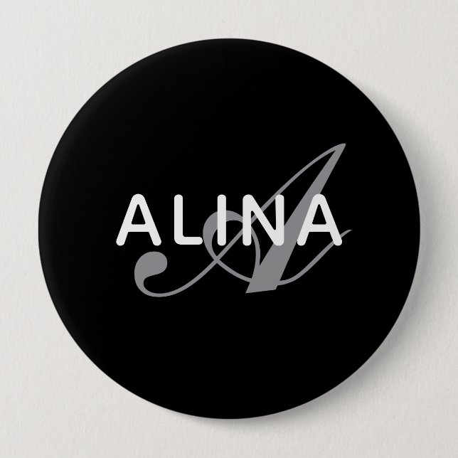 Create Your Own Name Monogram Design 4'' Round 4 Inch Round Button (Front)