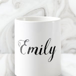 Create Your Own Name Mug | White<br><div class="desc">Create your own personalized name mug in modern black script on a classic white background. Choice of color is optional.</div>