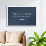 Create Your Own Navy Blue Custom Quote Poster<br><div class="desc">Create your own custom quote poster wall art. Features minimalist typewriter typography in navy blue colour.</div>