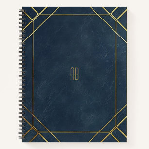 Create Your Own Navy Blue & Gold Notebook