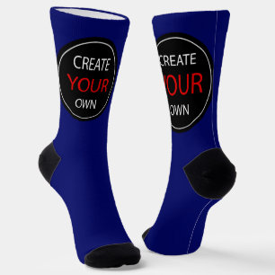 Create Your Own Navy Blue, Photo, Personal /Custom Socks