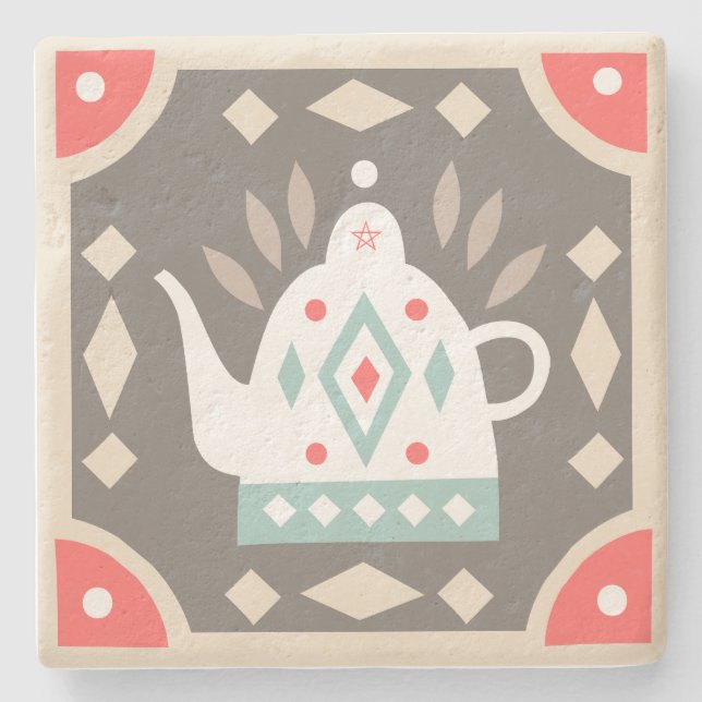 Create Your Own Nordic Style Winter Yule Kettle Stone Coaster (Front)