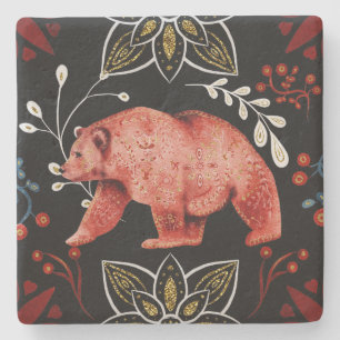 Create Your Own Nordic Style Yule Bear Stone Coaster