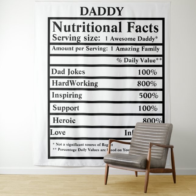Create your own nutritional facts Fathers day Tapestry (In Situ)