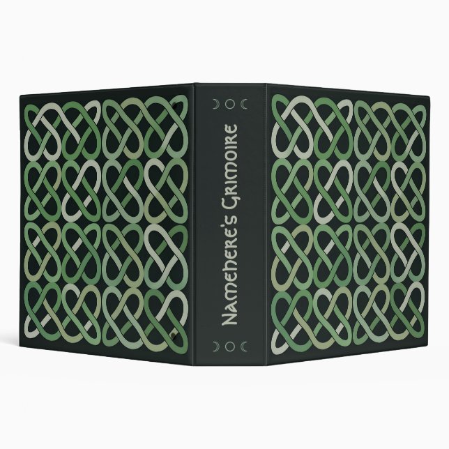 Create Your Own Ombre Green Woven Celtic Knotwork Binder (Background)