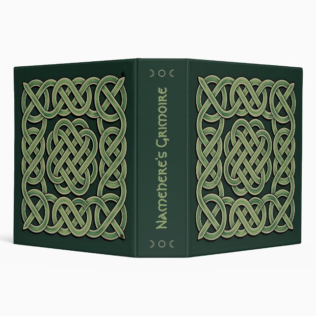 Create Your Own Ombre Shield Green Celtic Knotwork Binder (Background)