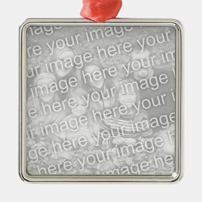 Create Your Own One-Sided Square Photo Keepsake Metal Ornament (Front)