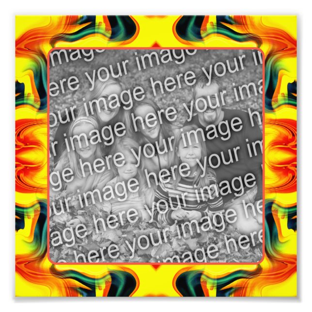 Create Your Own Orange And Yellow Frame 8x8 Photo Print (Front)