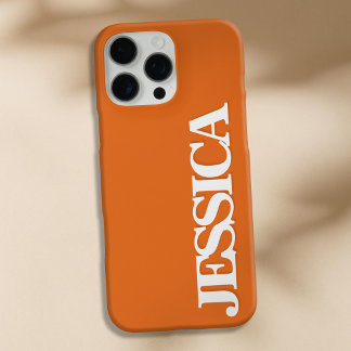 Create Your Own Orange Name Monogram iPhone 16 Pro Max Case