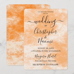 Create Your Own Orange & White Texture Invitation