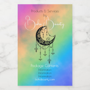 Create Your Own Ornate Boho Moon Silhouette Food Label