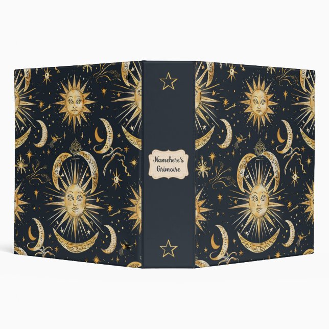 Create Your Own Ornate Celestial Blue & Gold Binder (Background)