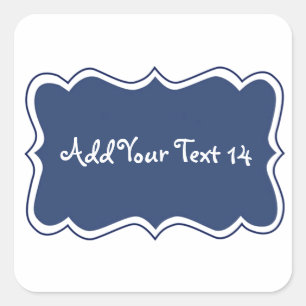 Create Your Own Ornate Frame V012 DARK BLUE Square Sticker