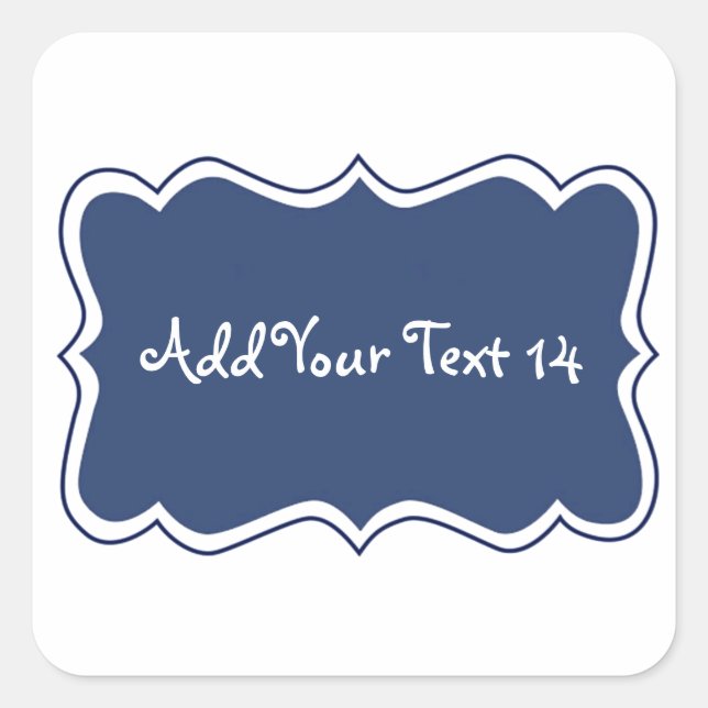 Create Your Own Ornate Frame V012 DARK BLUE Square Sticker (Front)