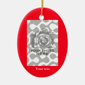 Create Your Own Oval Ornament Red Vertical Photo