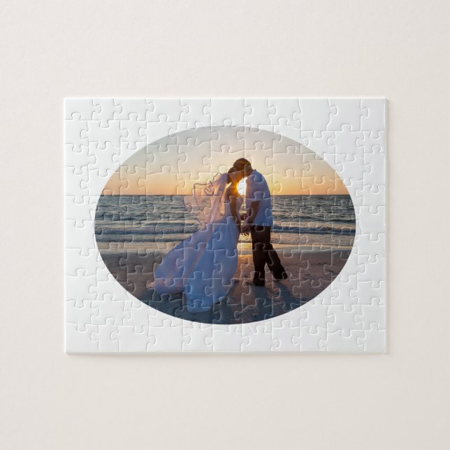 Create Your Own Oval Shape Wedding 10x8 Jigsaw Puzzle (Horizontal)