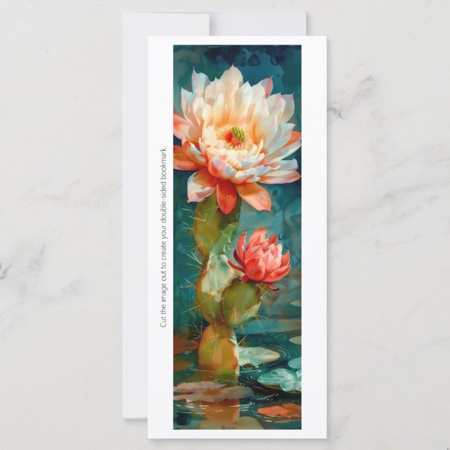 Create Your Own Painted Cactus Blossom Bookmark (Front)