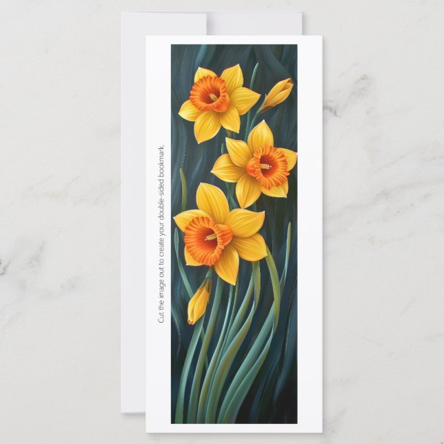 Create Your Own Painted Narcissus Bookmark Card (Front)