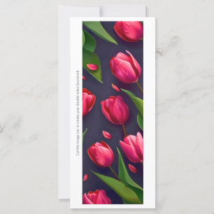 Create Your Own Painted Pink Tulips Bookmark Card