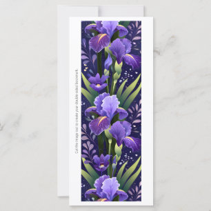 Create Your Own Painted Purple Iris Bookmark Card