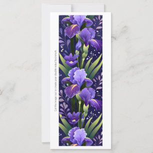 Create Your Own Painted Purple Iris Bookmark Card