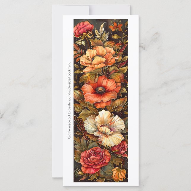 Create Your Own Painted Tropical Flowers Bookmark (Front)