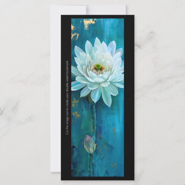 Create Your Own Painted White Flower Bookmark Card (Front)