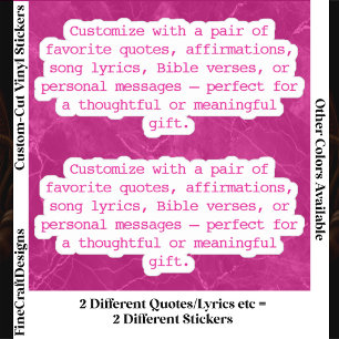 Create Your Own Pair of Custom Quote Verse HotP XS